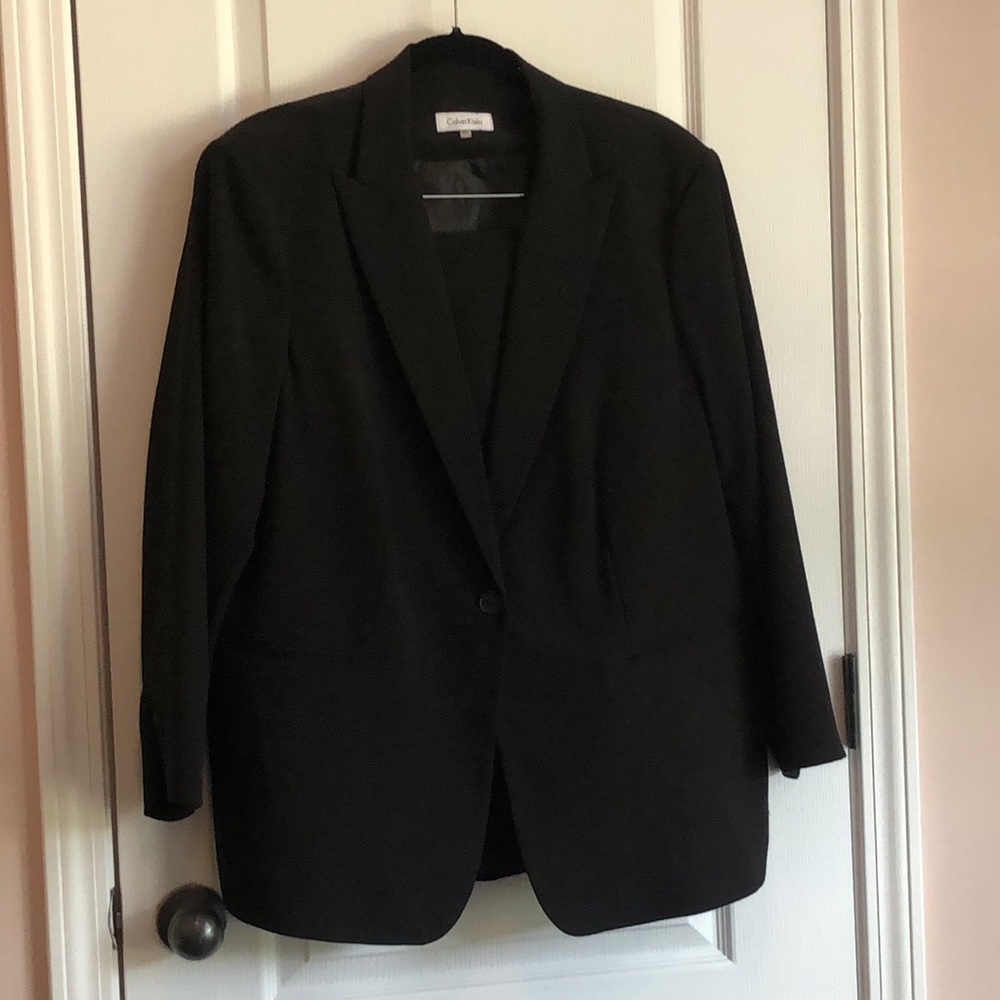Black Calvin Klein 18w Plus Size Skirt Suit